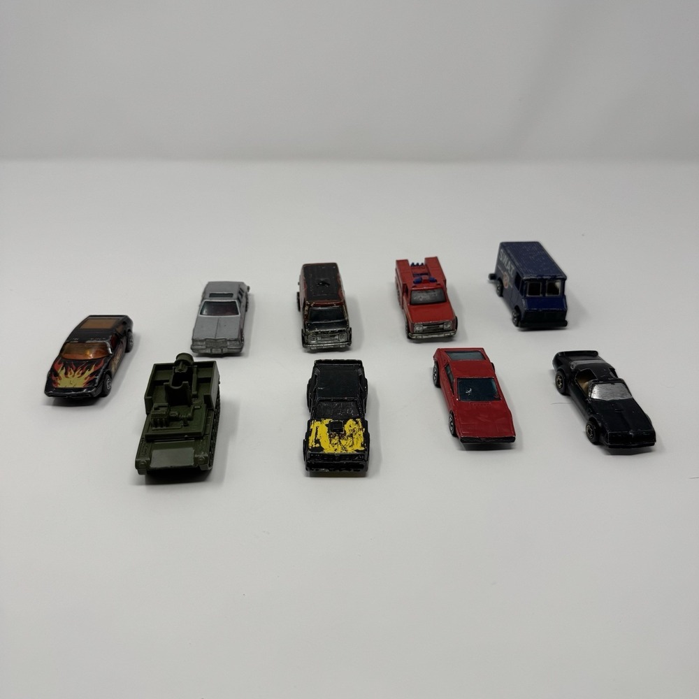 Lot of 9 Vintage 70s 80s Hot Wheels Matchbox Die Cast Cars Toys Used Played
